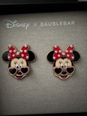Disney x BaubleBar Minnie Mouse Heart Sunglasses Stud Earrings